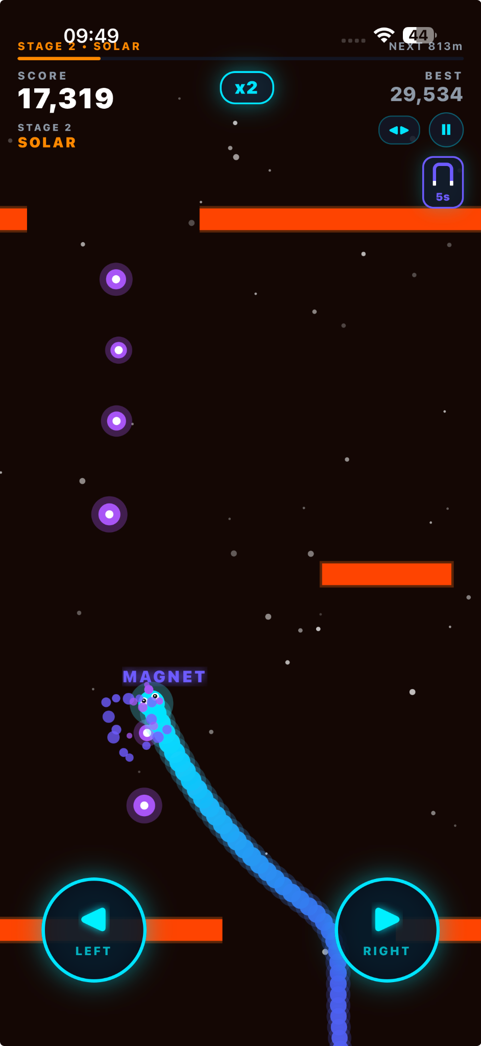 Swervio gameplay with Magnet power-up